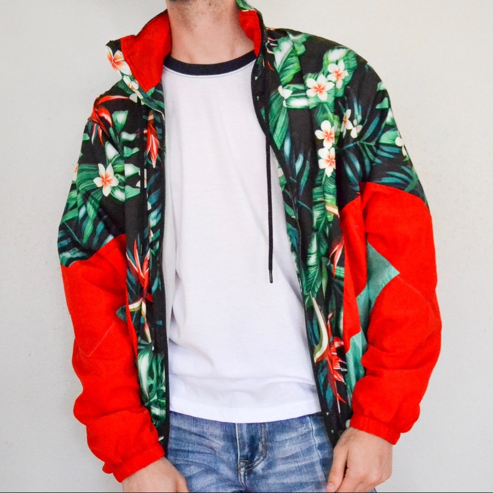 Nylon Jacket- Red Floral